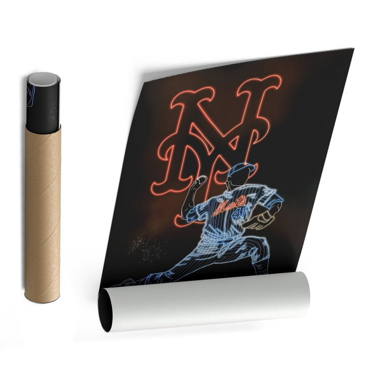 Tom Seaver Neon Canvas Art | Mets Wall Decor - CanvasNeon