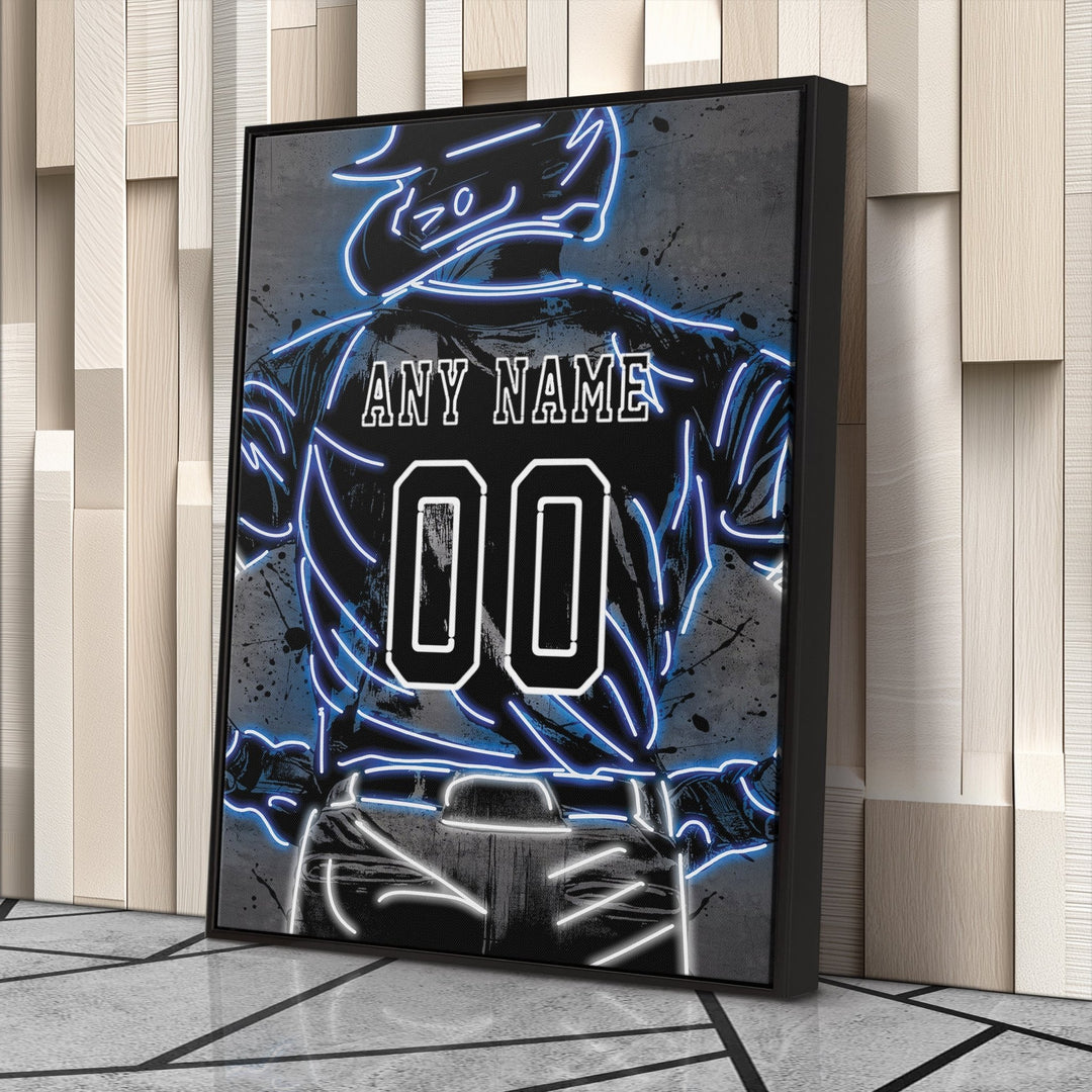 Toronto Blue Jays Custom Jersey Canvas | Neon Wall Art - CanvasNeon