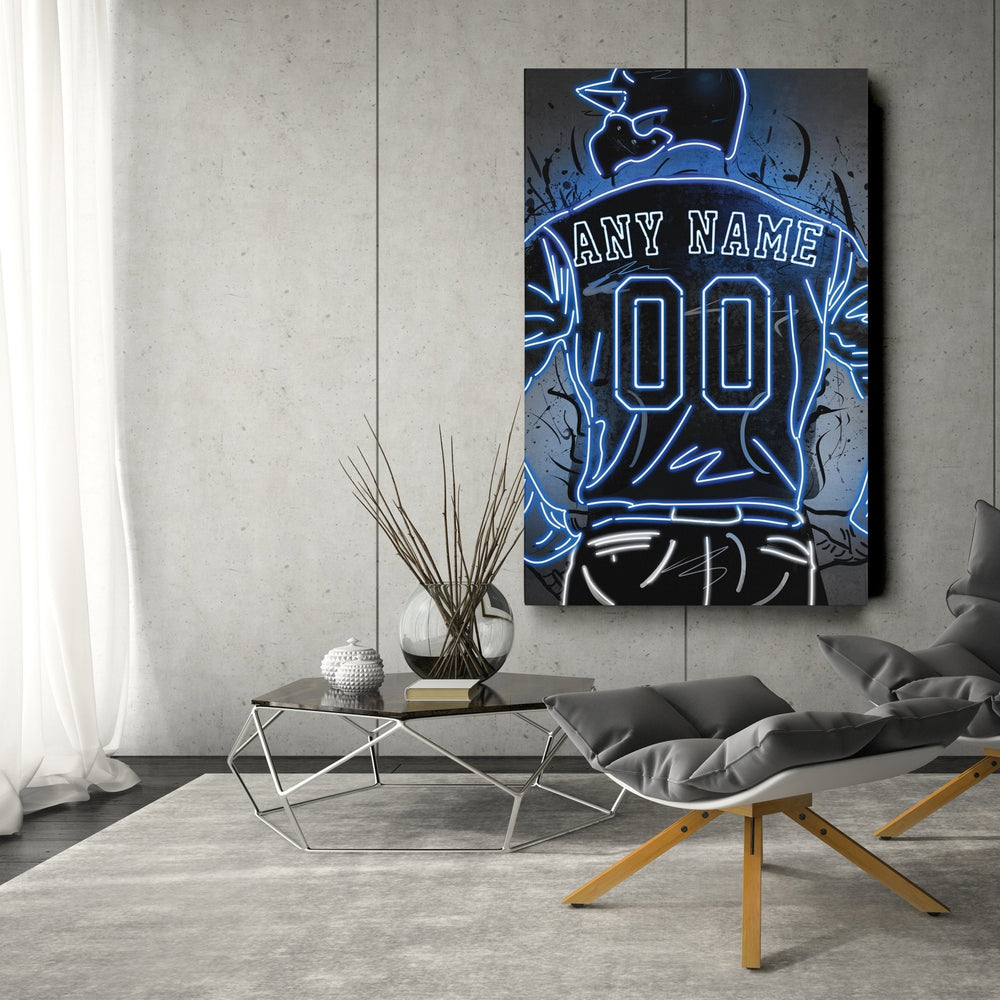 Toronto Blue Jays Custom Jersey Canvas | Neon Wall Art - CanvasNeon