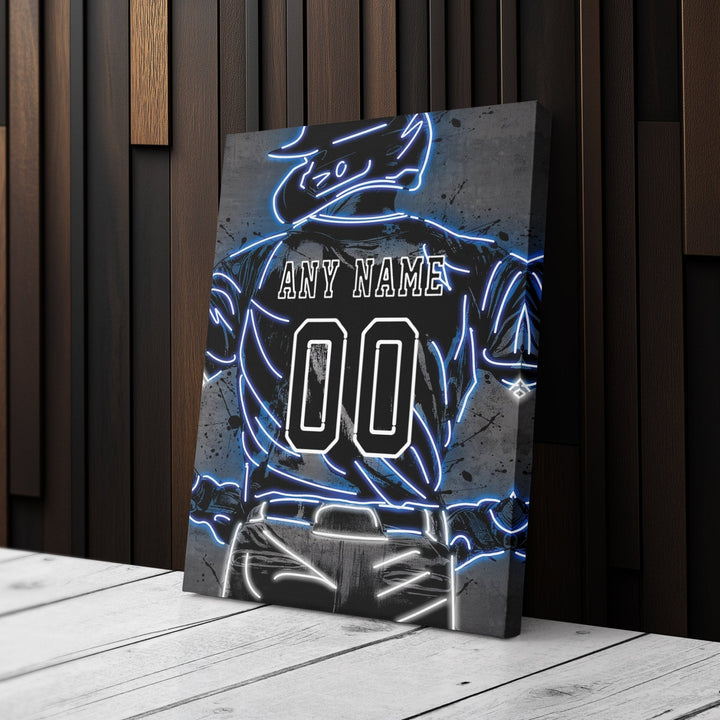 Toronto Blue Jays Custom Jersey Canvas | Neon Wall Art - CanvasNeon