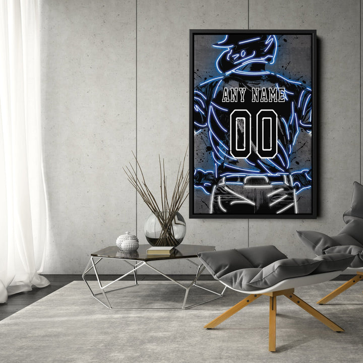 Toronto Blue Jays Custom Jersey Canvas | Neon Wall Art - CanvasNeon