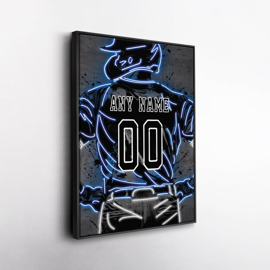 Toronto Blue Jays Custom Jersey Canvas | Neon Wall Art - CanvasNeon