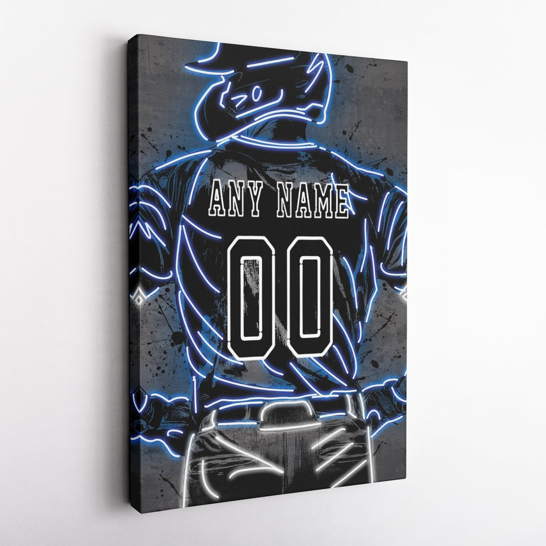 Toronto Blue Jays Custom Jersey Canvas | Neon Wall Art - CanvasNeon