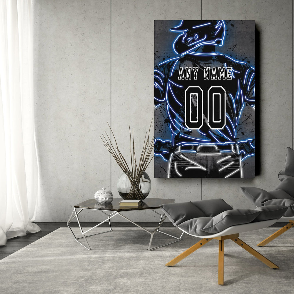 Toronto Blue Jays Custom Jersey Canvas | Neon Wall Art - CanvasNeon