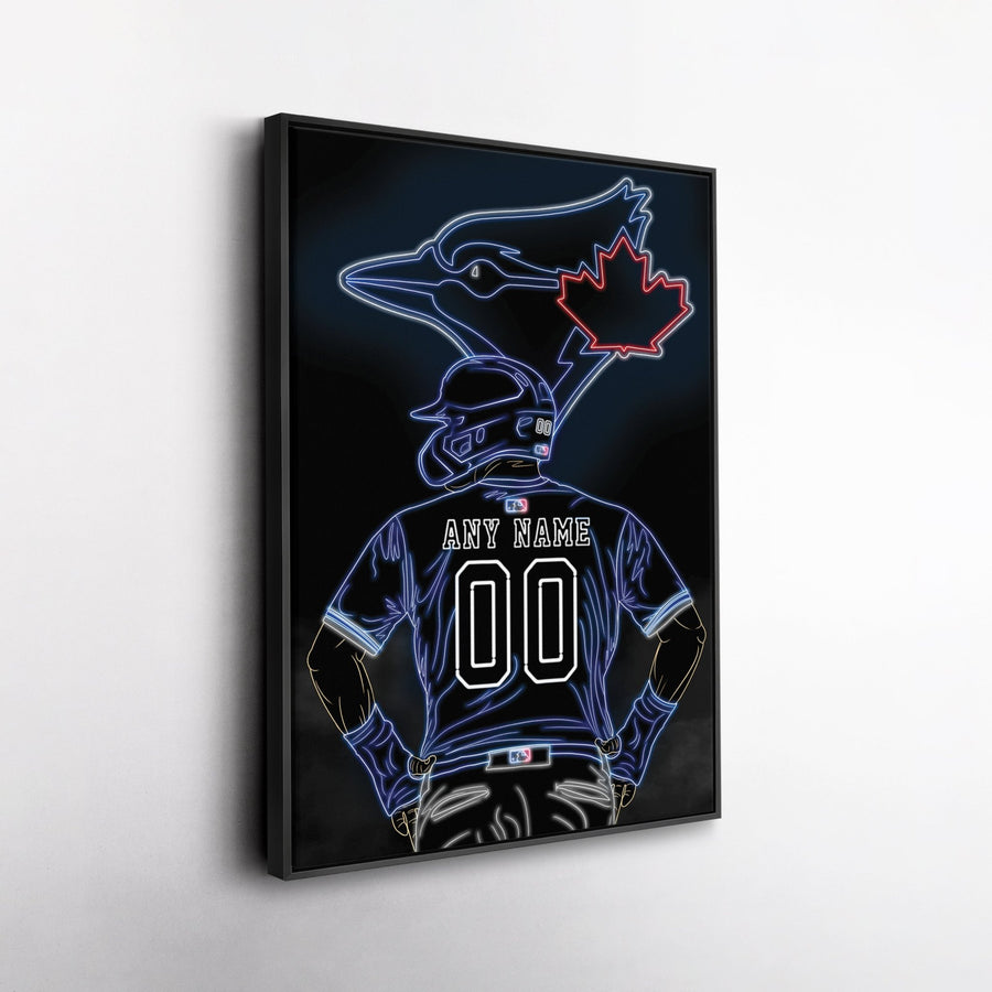 Toronto Blue Jays Personalized Jersey Canvas | Neon Wall Art - CanvasNeon