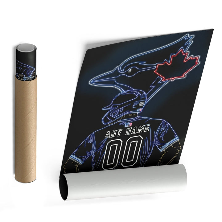 Toronto Blue Jays Personalized Jersey Canvas | Neon Wall Art - CanvasNeon