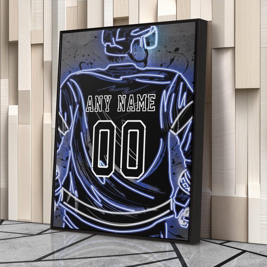 Toronto Maple Leafs Custom Jersey Canvas | Neon Wall Art - CanvasNeon