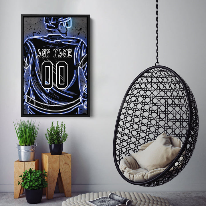 Toronto Maple Leafs Custom Jersey Canvas | Neon Wall Art - CanvasNeon
