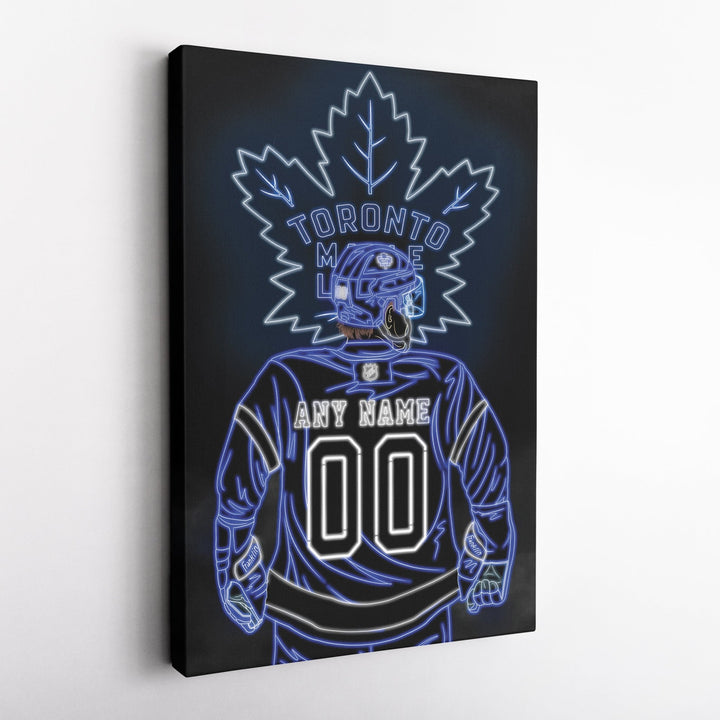 Toronto Maple Leafs Personalized Jersey Canvas | Neon Wall Art - CanvasNeon