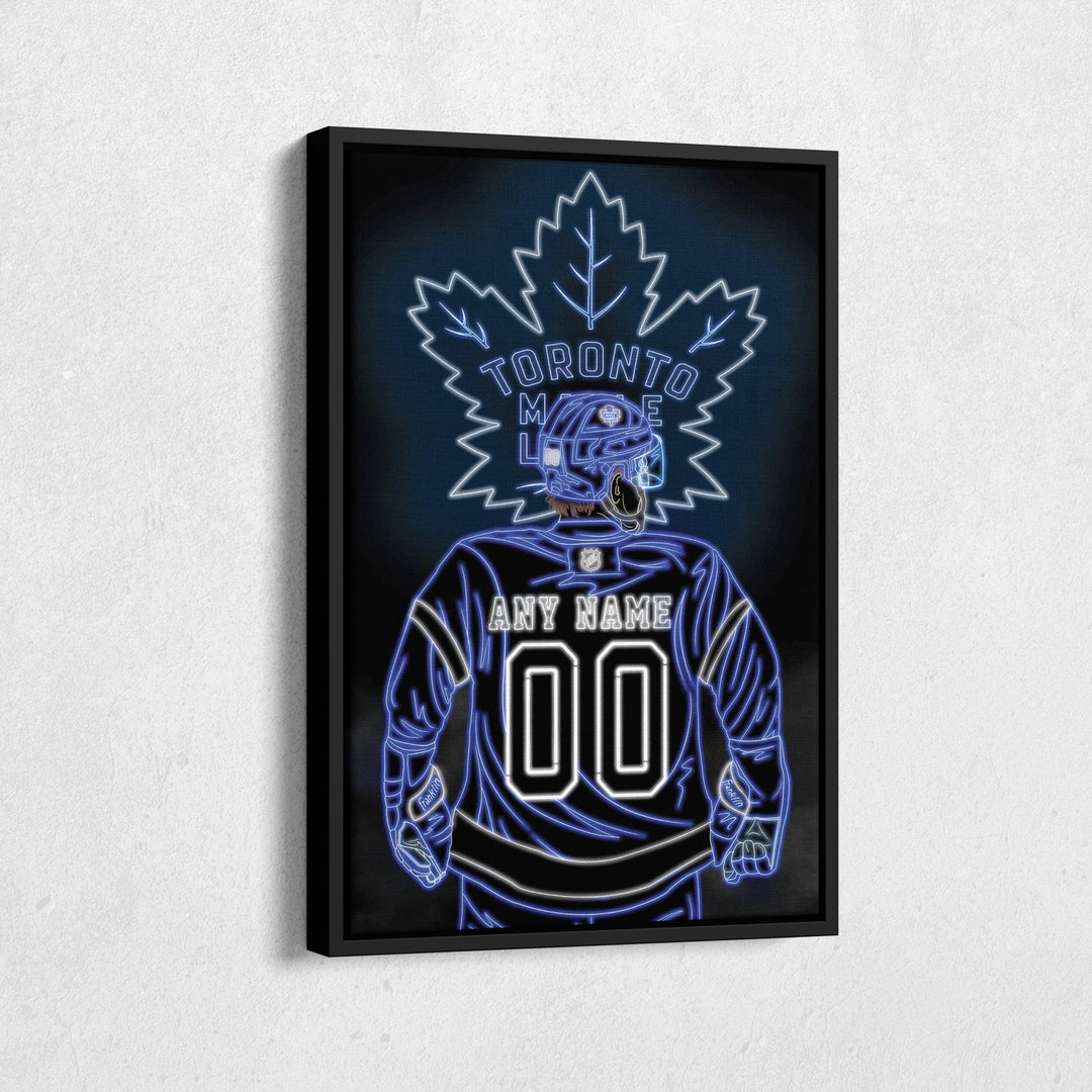 Toronto Maple Leafs Personalized Jersey Canvas | Neon Wall Art - CanvasNeon