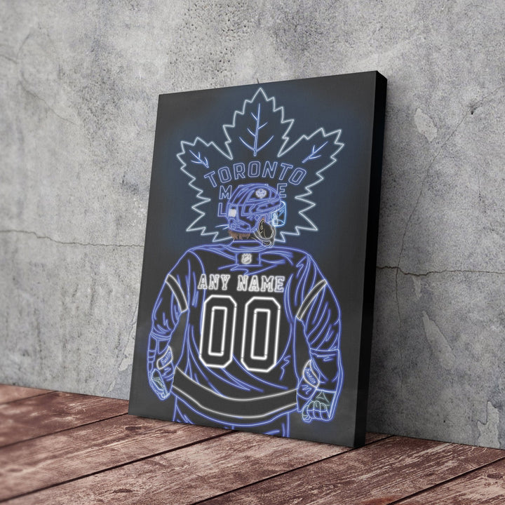 Toronto Maple Leafs Personalized Jersey Canvas | Neon Wall Art - CanvasNeon