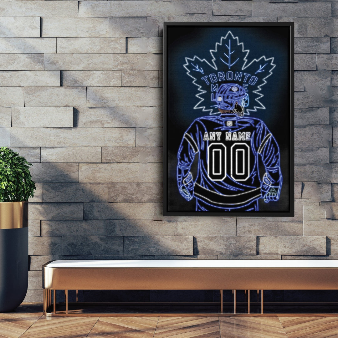 Toronto Maple Leafs Personalized Jersey Canvas | Neon Wall Art - CanvasNeon