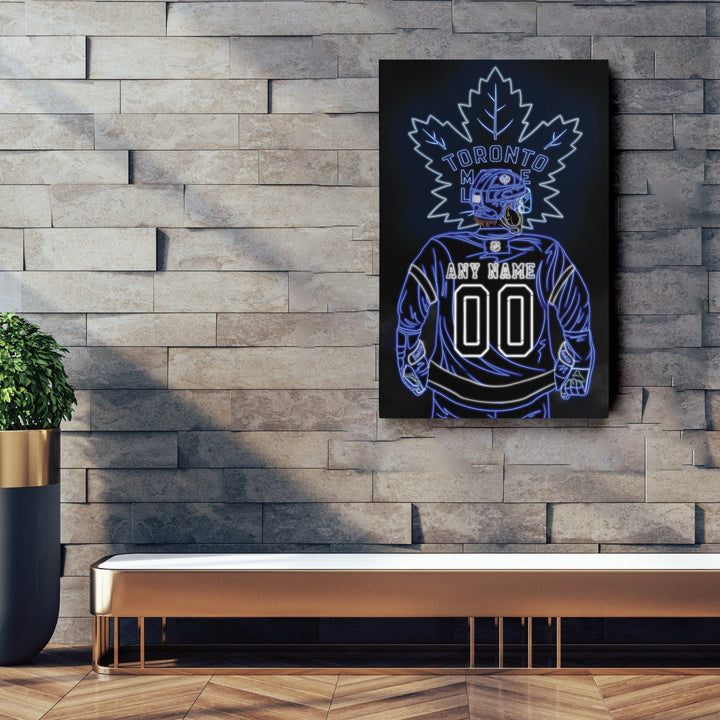 Toronto Maple Leafs Personalized Jersey Canvas | Neon Wall Art - CanvasNeon