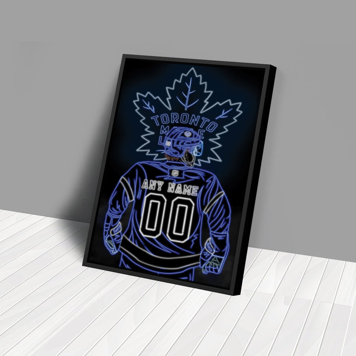 Toronto Maple Leafs Personalized Jersey Canvas | Neon Wall Art - CanvasNeon