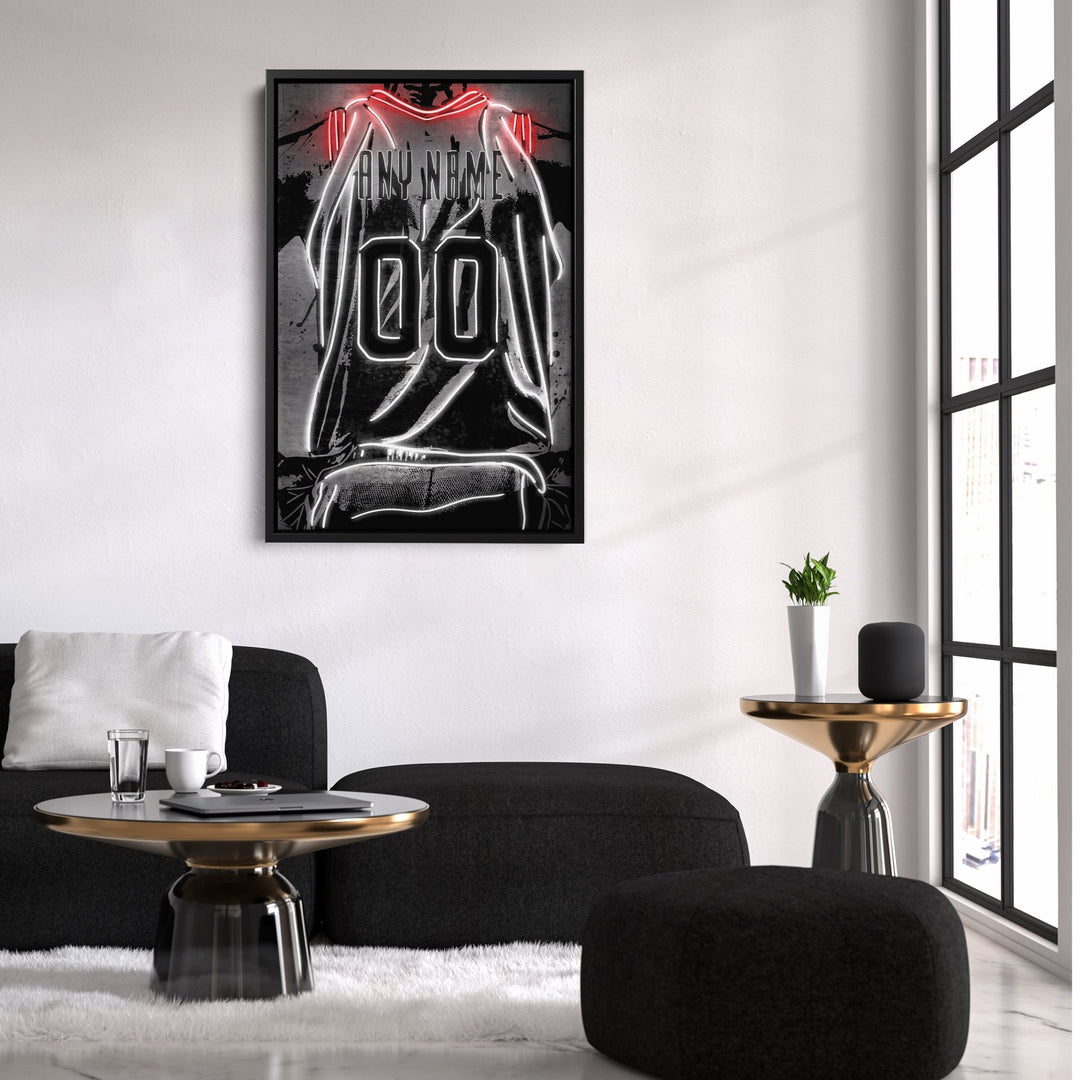 Toronto Raptors Custom Jersey Canvas | Neon Wall Art - CanvasNeon