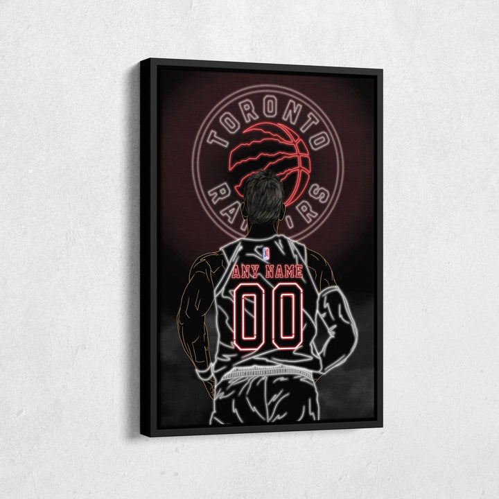 Toronto Raptors Personalized Jersey Canvas | Neon Wall Art - CanvasNeon