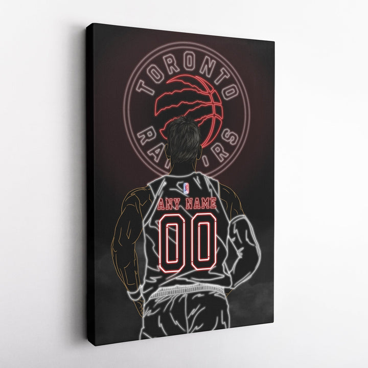 Toronto Raptors Personalized Jersey Canvas | Neon Wall Art - CanvasNeon