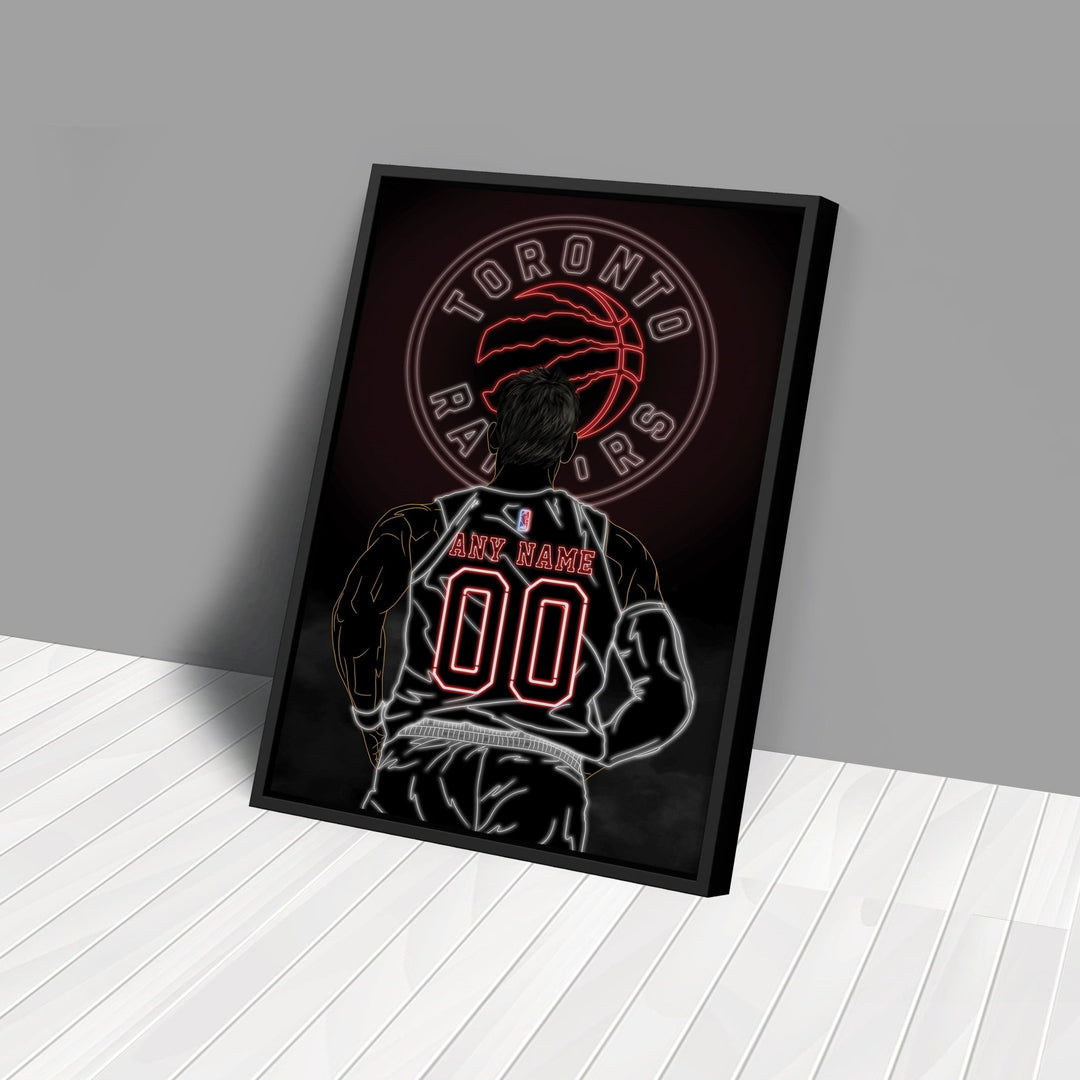 Toronto Raptors Personalized Jersey Canvas | Neon Wall Art - CanvasNeon