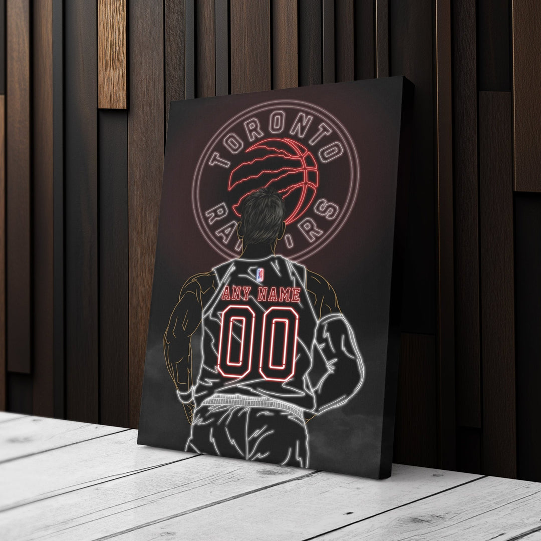 Toronto Raptors Personalized Jersey Canvas | Neon Wall Art - CanvasNeon