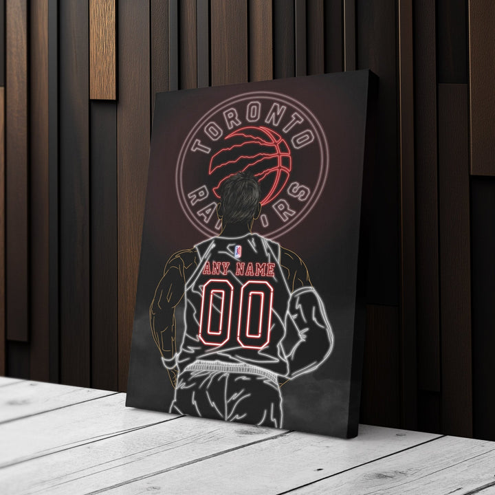 Toronto Raptors Personalized Jersey Canvas | Neon Wall Art - CanvasNeon