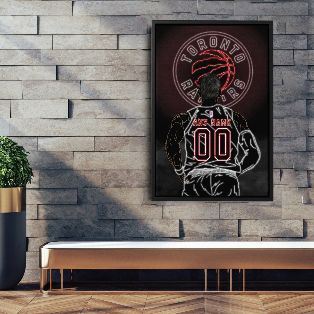 Toronto Raptors Personalized Jersey Canvas | Neon Wall Art - CanvasNeon