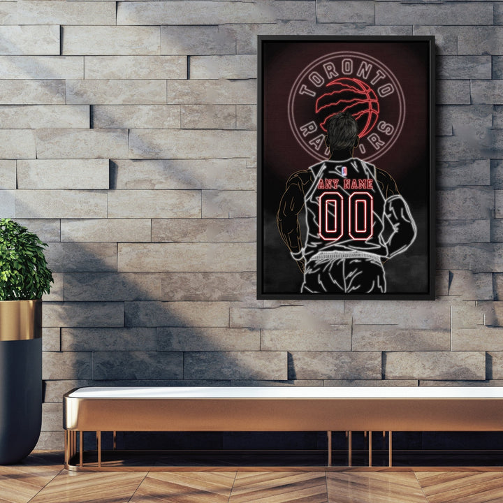 Toronto Raptors Personalized Jersey Canvas | Neon Wall Art - CanvasNeon