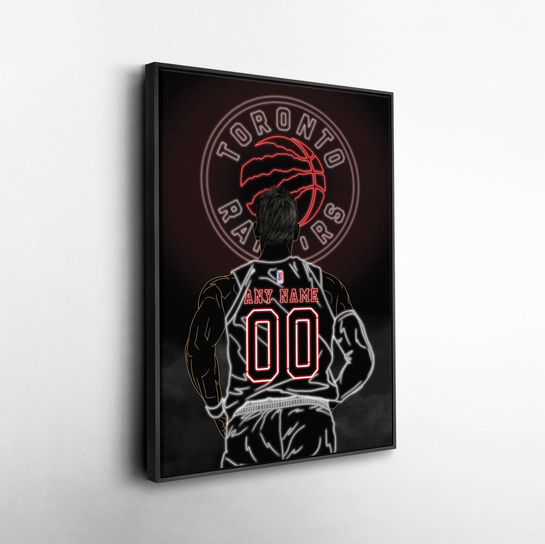 Toronto Raptors Personalized Jersey Canvas | Neon Wall Art - CanvasNeon