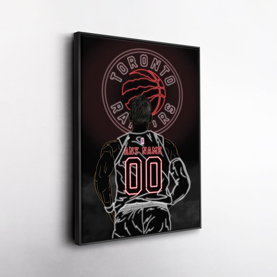 Toronto Raptors Personalized Jersey Canvas | Neon Wall Art - CanvasNeon