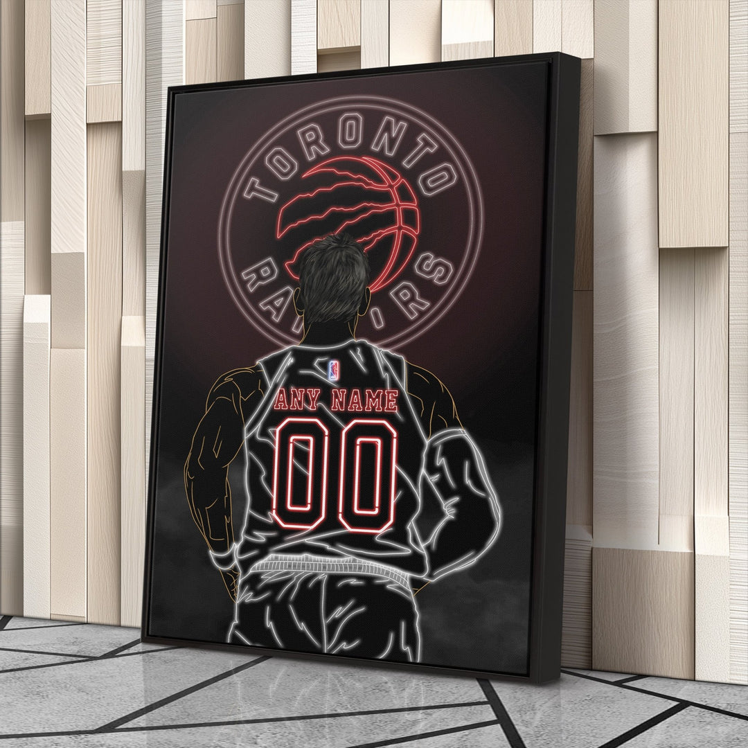 Toronto Raptors Personalized Jersey Canvas | Neon Wall Art - CanvasNeon