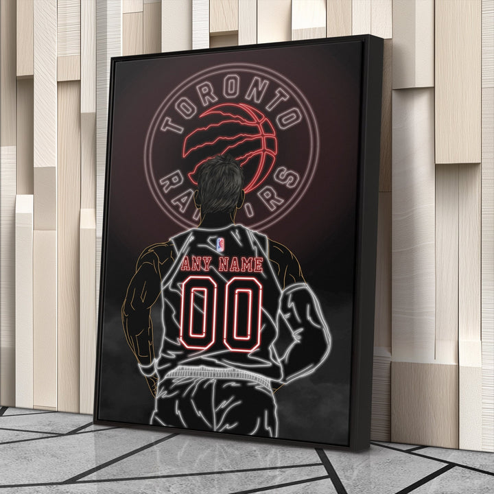 Toronto Raptors Personalized Jersey Canvas | Neon Wall Art - CanvasNeon