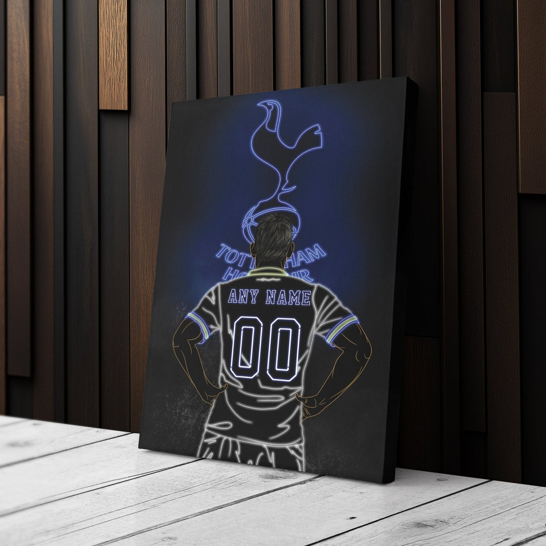 Tottenham Hotspur Personalized Jersey Canvas | Neon Wall Art - CanvasNeon
