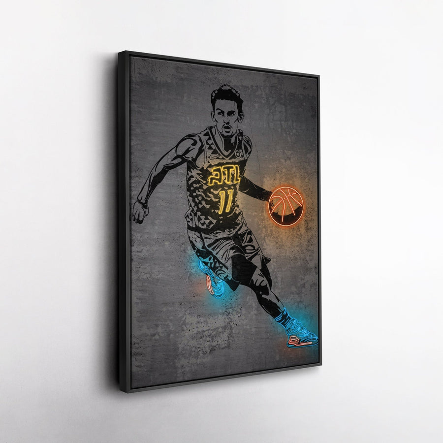 Trae Young Neon Canvas Art | Modern Wall Decor for Hawks Fans - CanvasNeon