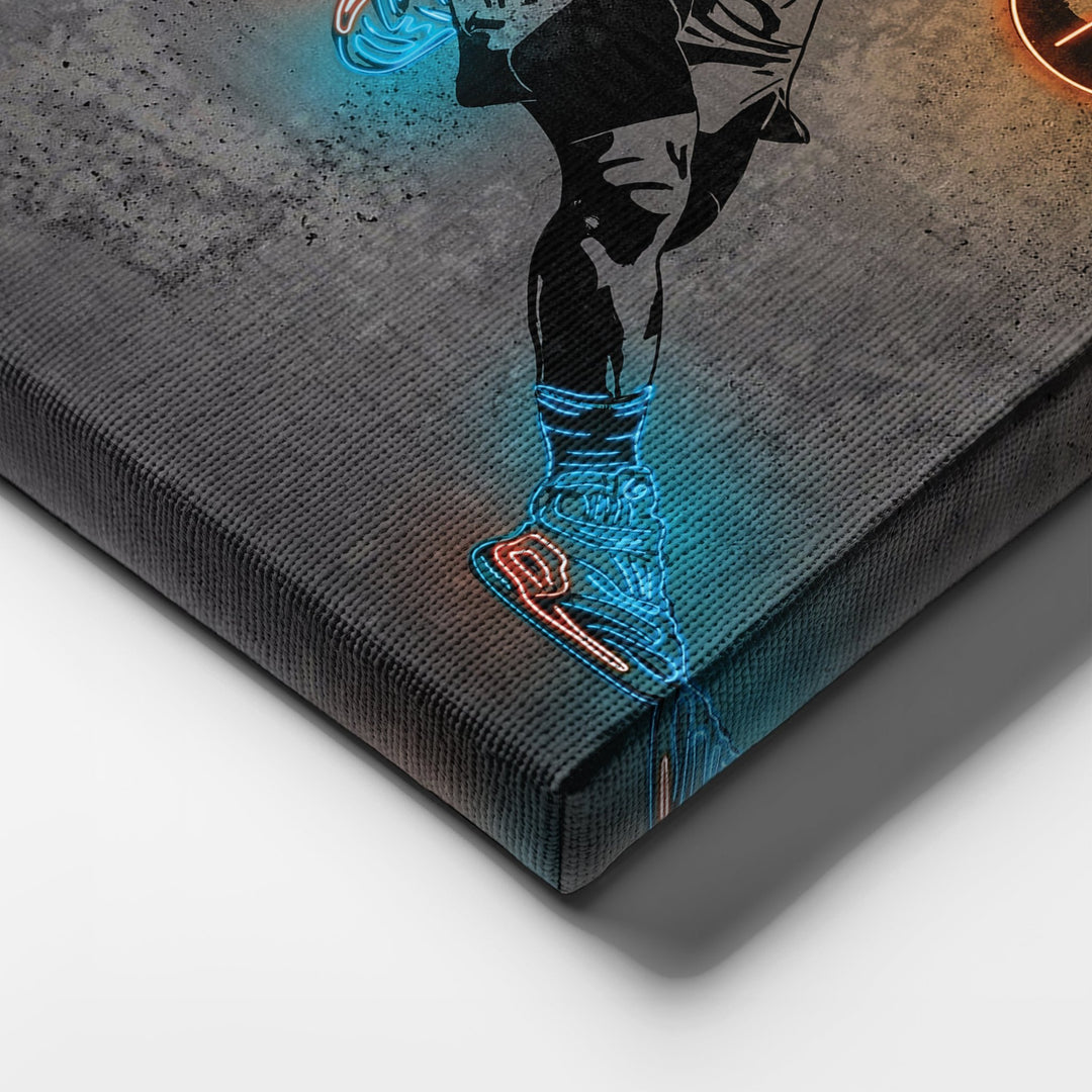Trae Young Neon Canvas Art | Modern Wall Decor for Hawks Fans - CanvasNeon