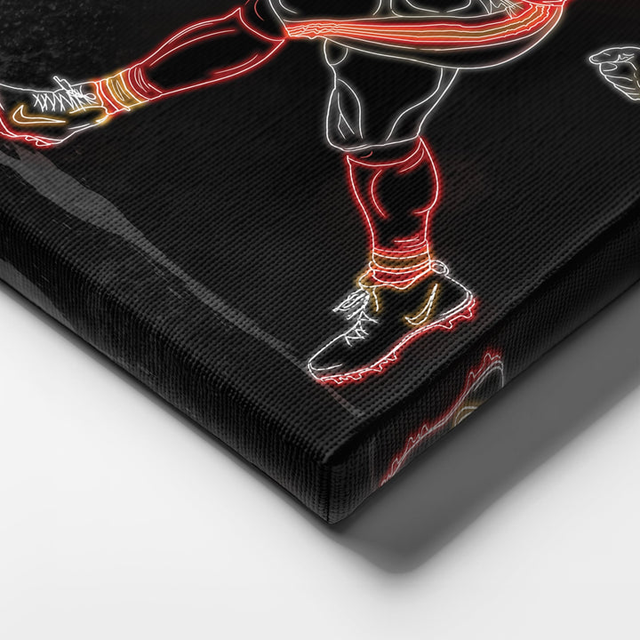 Travis Kelce Neon Canvas Art | Chiefs Wall Decor - CanvasNeon