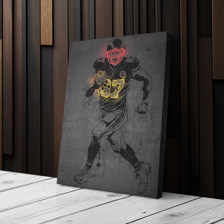 Travis Kelce Neon Canvas Art | Modern Wall Decor for Chiefs Fans - CanvasNeon