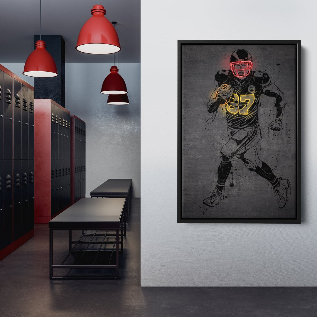 Travis Kelce Neon Canvas Art | Modern Wall Decor for Chiefs Fans - CanvasNeon
