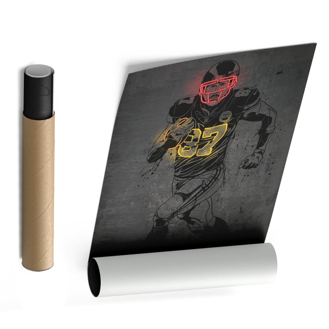 Travis Kelce Neon Canvas Art | Modern Wall Decor for Chiefs Fans - CanvasNeon