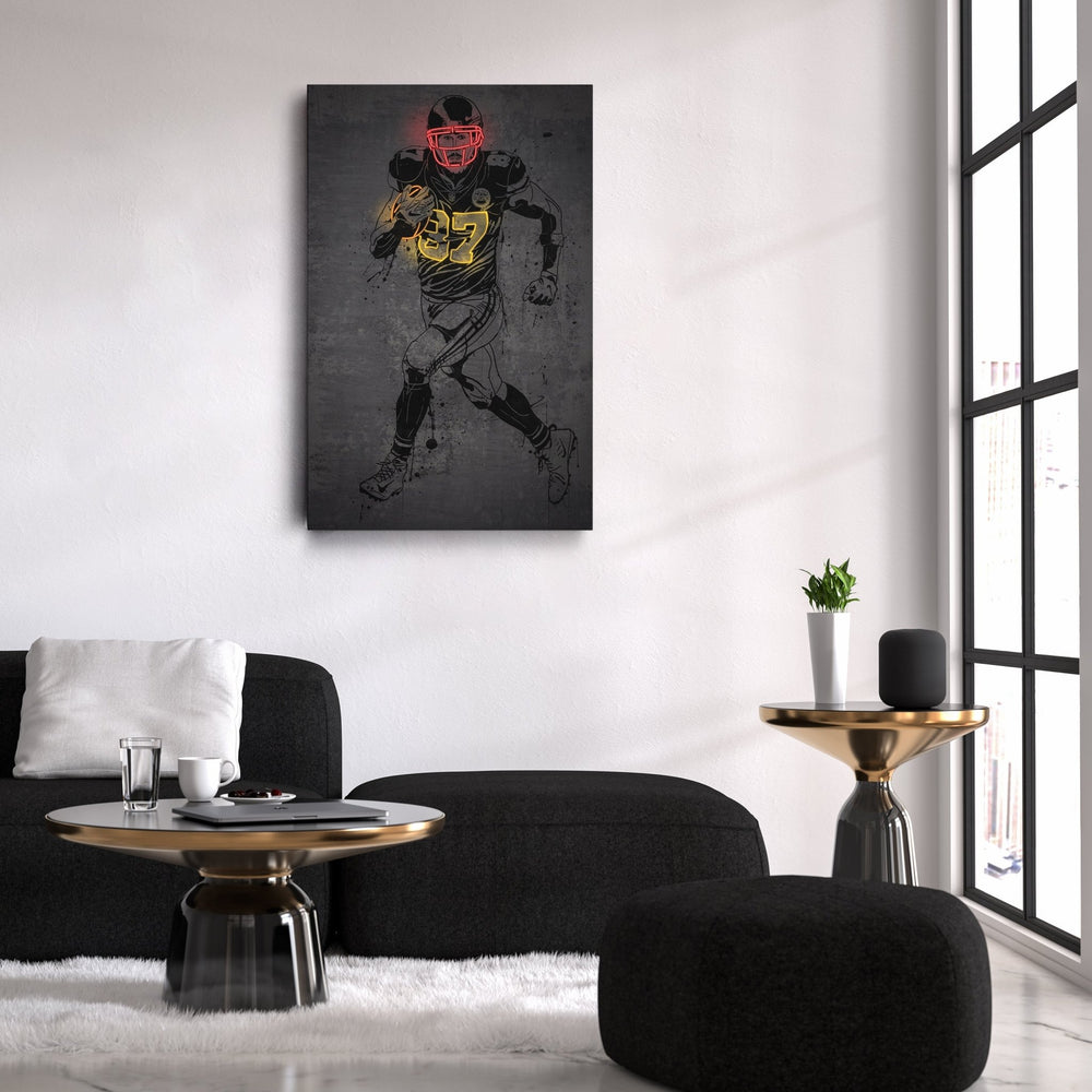 Travis Kelce Neon Canvas Art | Modern Wall Decor for Chiefs Fans - CanvasNeon