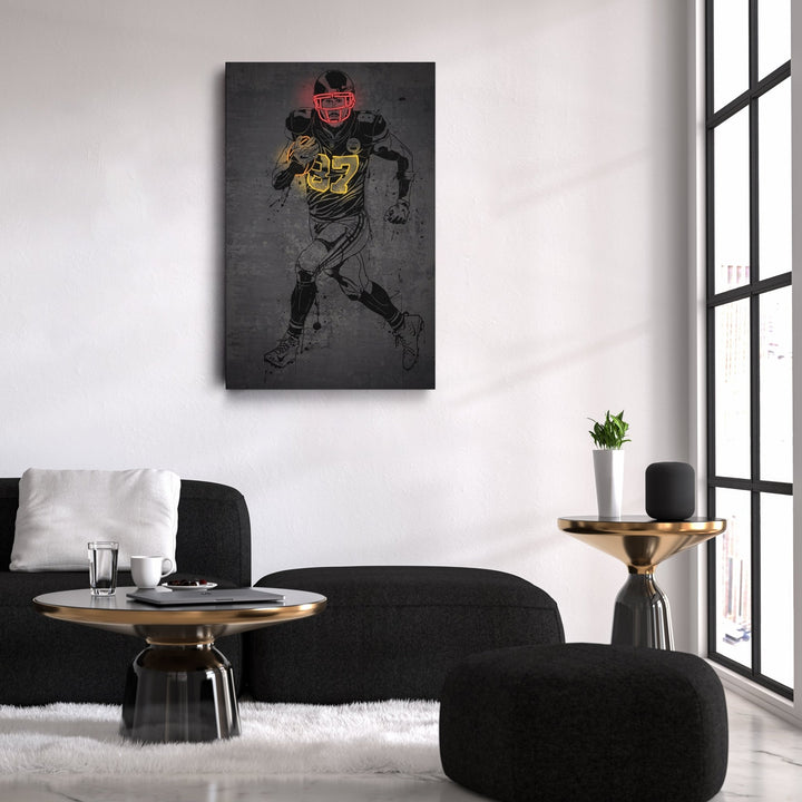 Travis Kelce Neon Canvas Art | Modern Wall Decor for Chiefs Fans - CanvasNeon