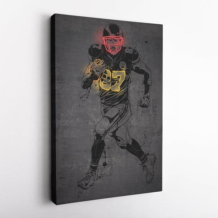 Travis Kelce Neon Canvas Art | Modern Wall Decor for Chiefs Fans - CanvasNeon