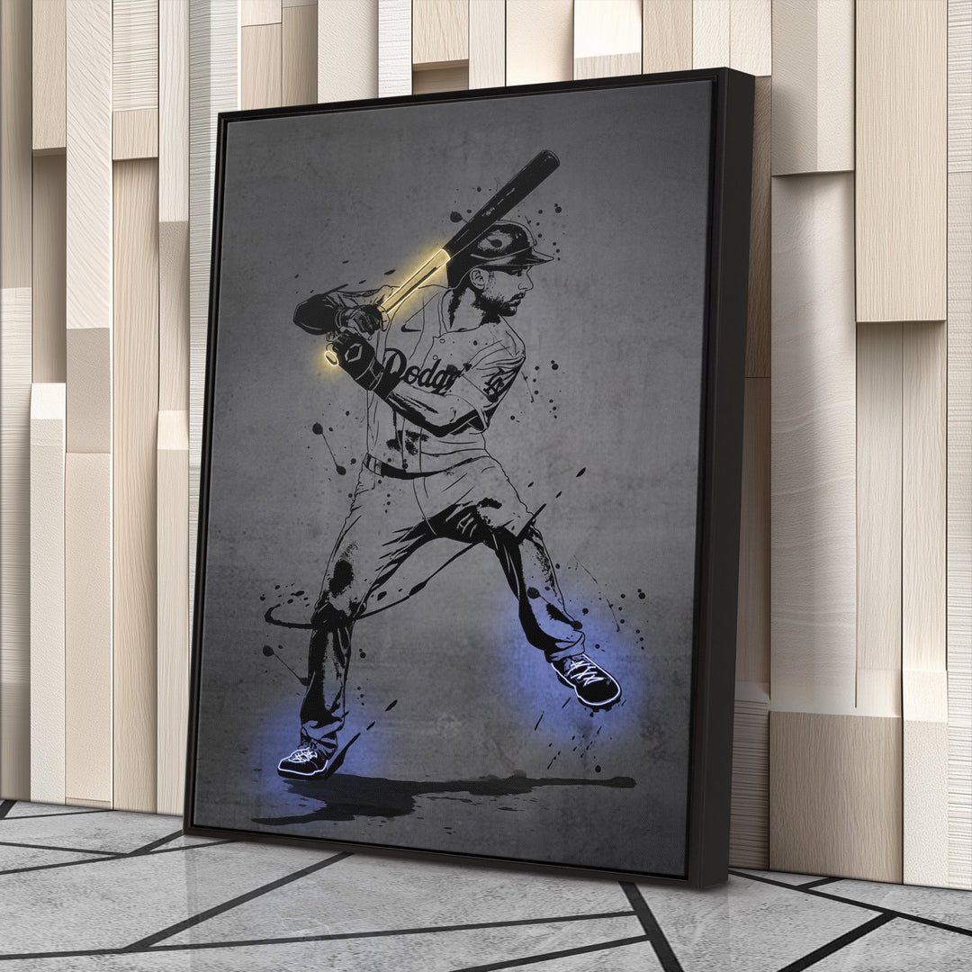 Trea Turner Neon Canvas Art | Modern Wall Decor for Dodgers Fans - CanvasNeon