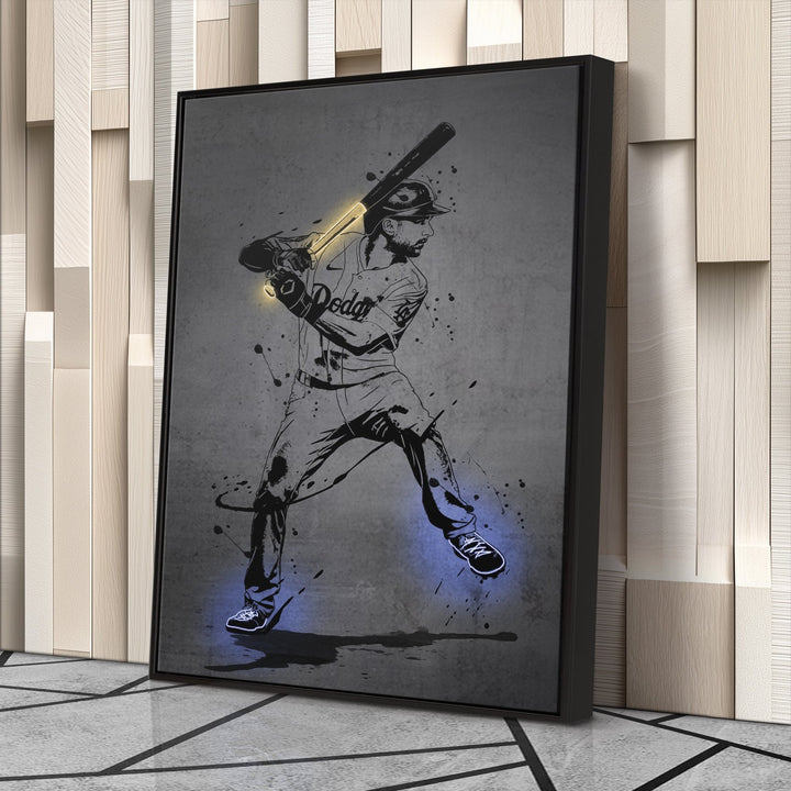 Trea Turner Neon Canvas Art | Modern Wall Decor for Dodgers Fans - CanvasNeon