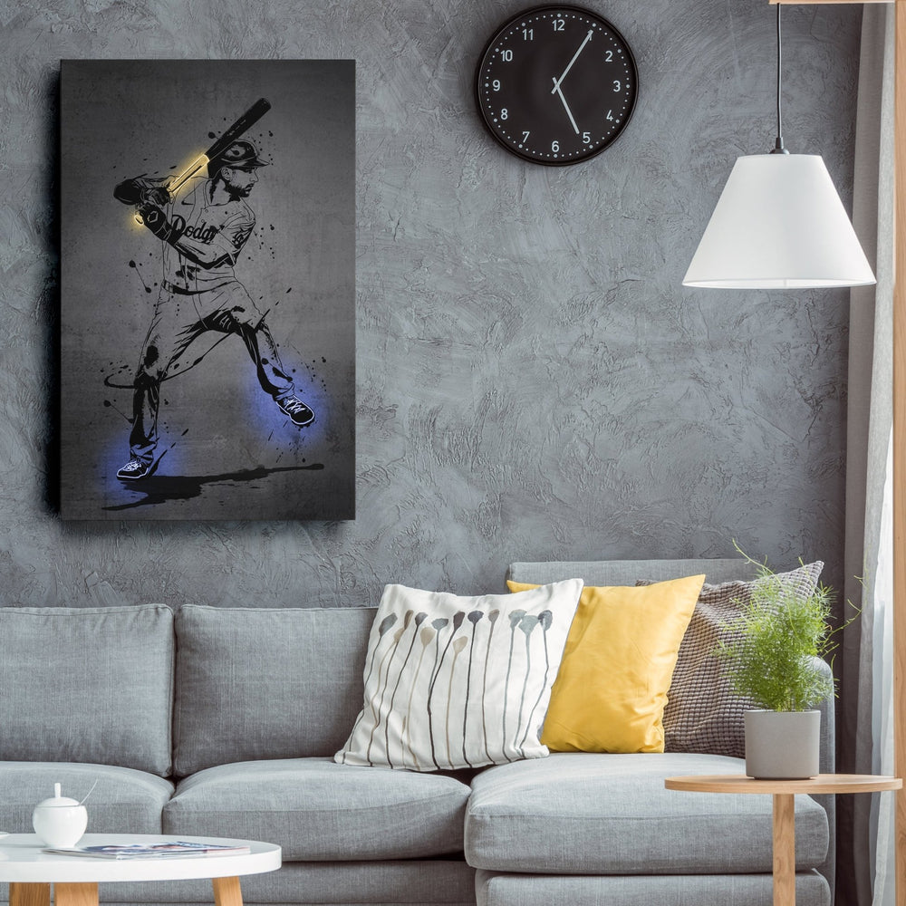 Trea Turner Neon Canvas Art | Modern Wall Decor for Dodgers Fans - CanvasNeon