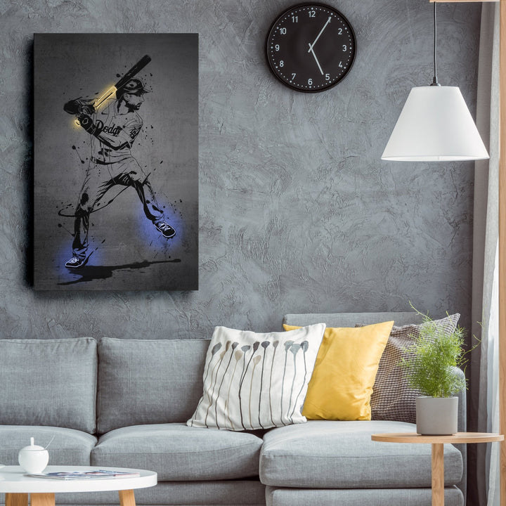 Trea Turner Neon Canvas Art | Modern Wall Decor for Dodgers Fans - CanvasNeon
