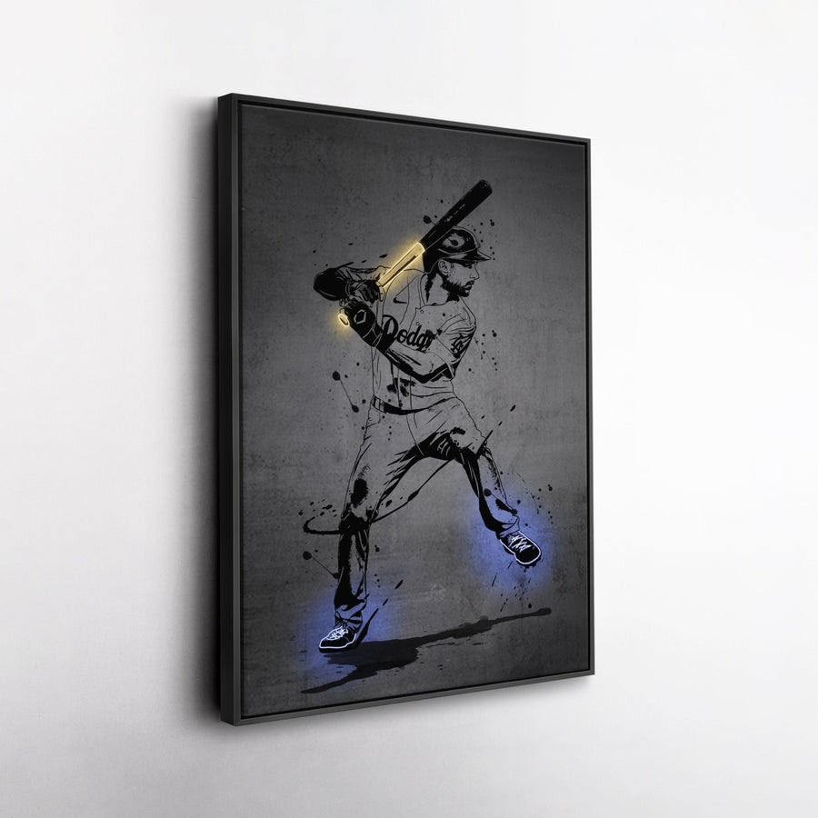 Trea Turner Neon Canvas Art | Modern Wall Decor for Dodgers Fans - CanvasNeon