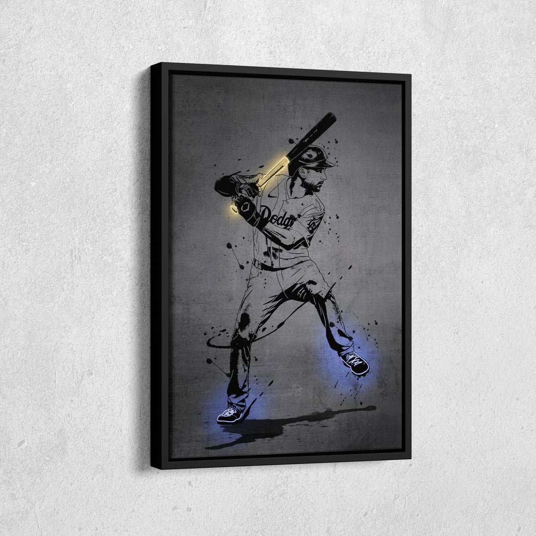 Trea Turner Neon Canvas Art | Modern Wall Decor for Dodgers Fans - CanvasNeon