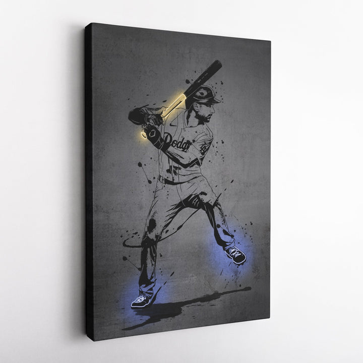 Trea Turner Neon Canvas Art | Modern Wall Decor for Dodgers Fans - CanvasNeon