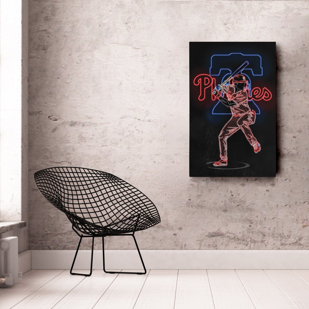Trea Turner Neon Canvas Art | Phillies Wall Decor - CanvasNeon