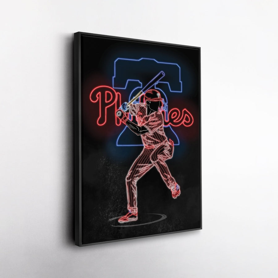 Trea Turner Neon Canvas Art | Phillies Wall Decor - CanvasNeon