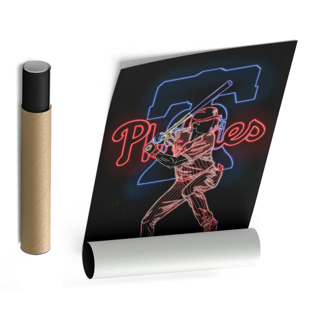 Trea Turner Neon Canvas Art | Phillies Wall Decor - CanvasNeon
